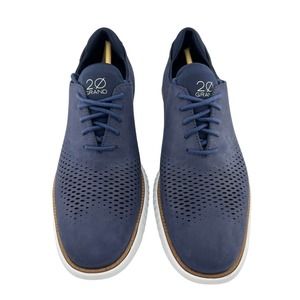Cole Haan Mens 9.5 2.Zerogrand Lined Laser Wingtip Oxford Blue
